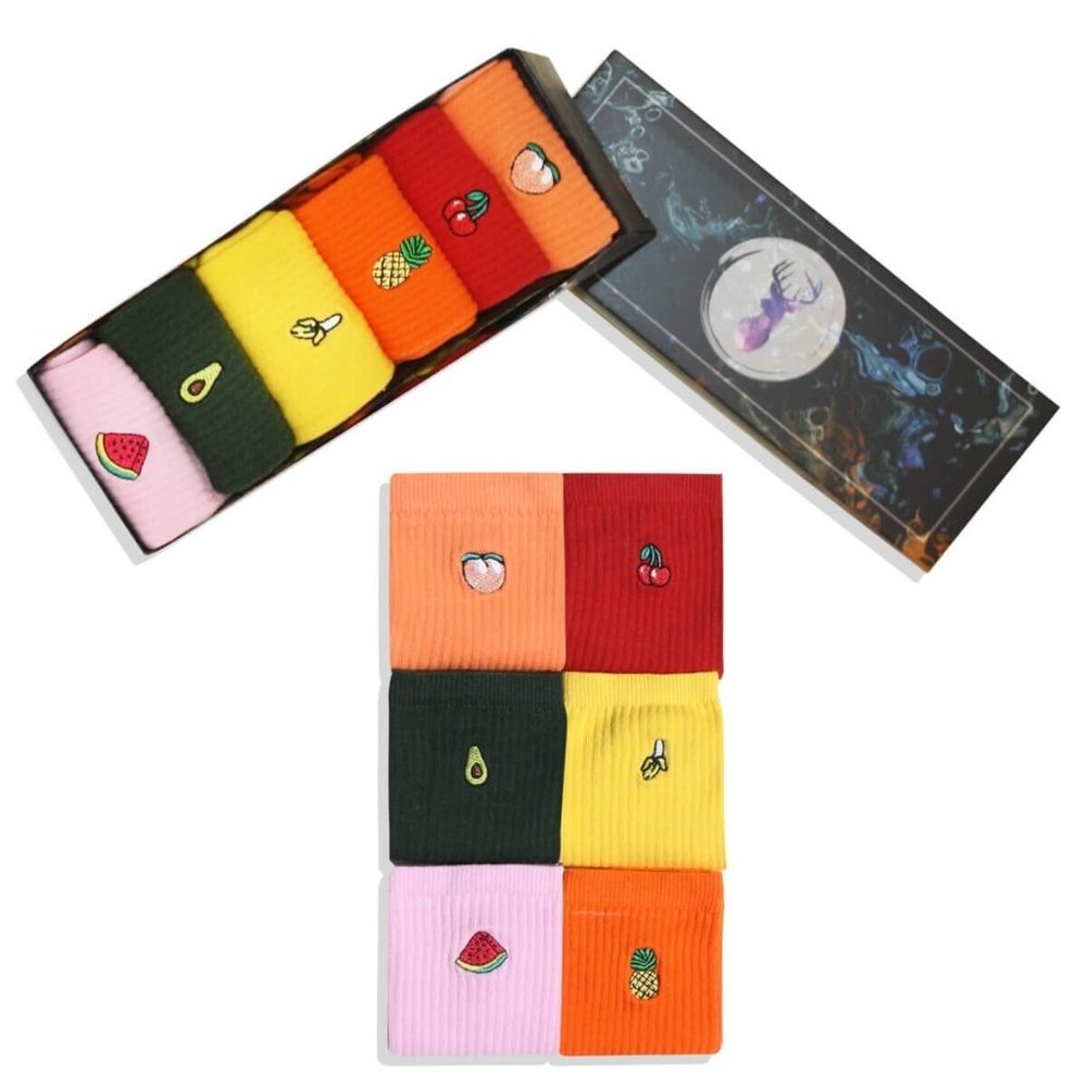 6 Pairs Women Socks Over The Calf Multicolor